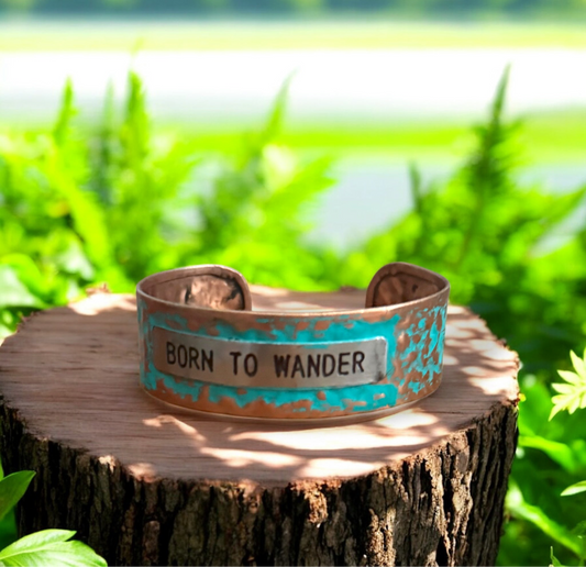 Born To Wander Distressed Cuff