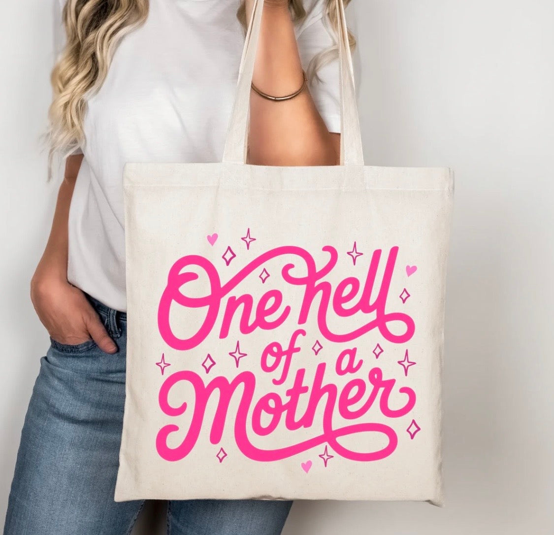 Hot pink Graphic Canvas Tote