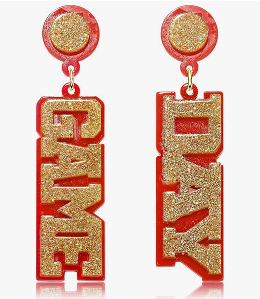 Glitter Varsity Game Day Earrings