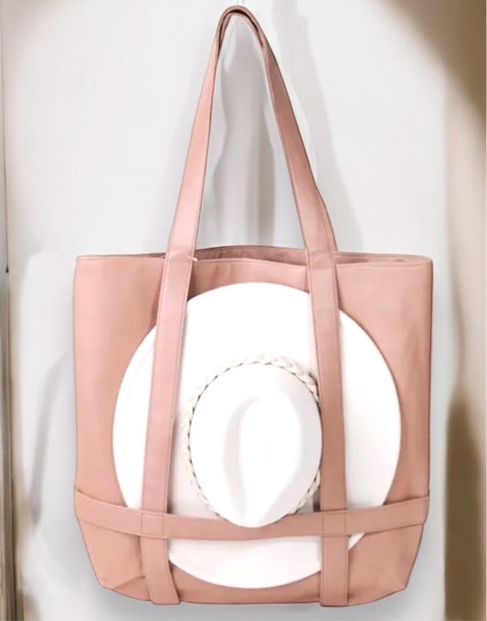 Signature Vegan Leather Hat Carrier Traveler Tote