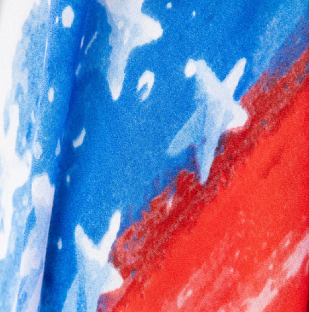 Red White and Blues Watercolor Kimono