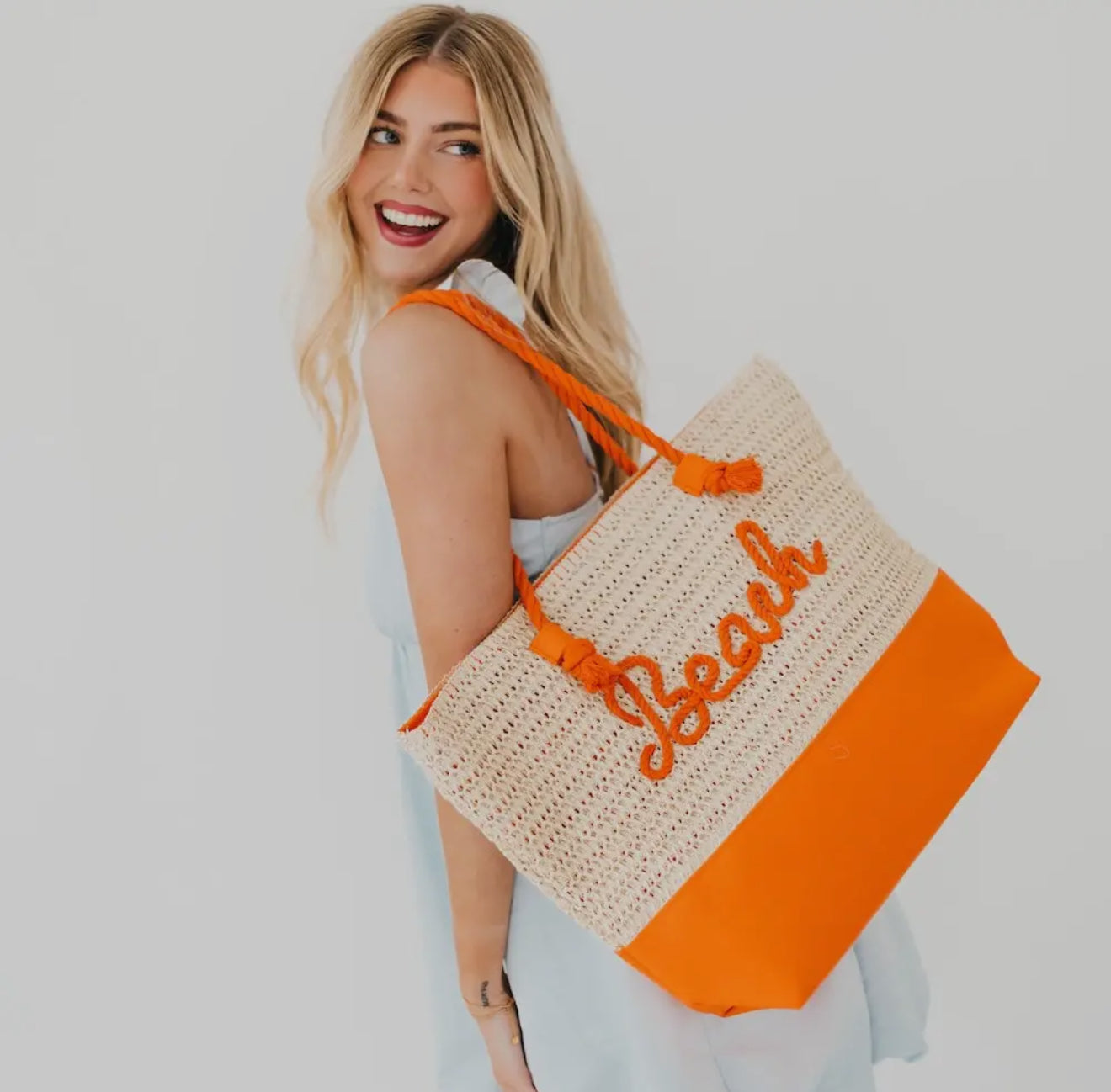 Beach Bum Raffia Tote Bag