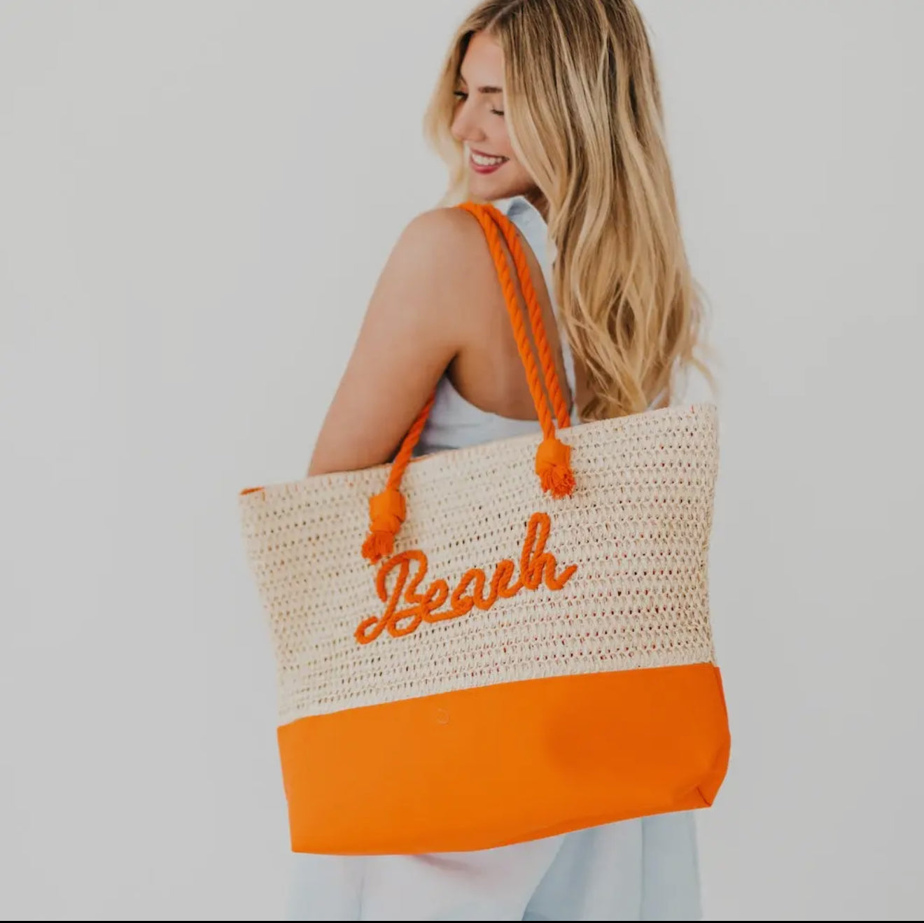 Beach Bum Raffia Tote Bag