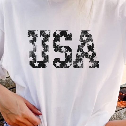 USA Stamped w/ Stars Tee