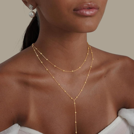 Double Drawn Single Clasp Faux Lariat