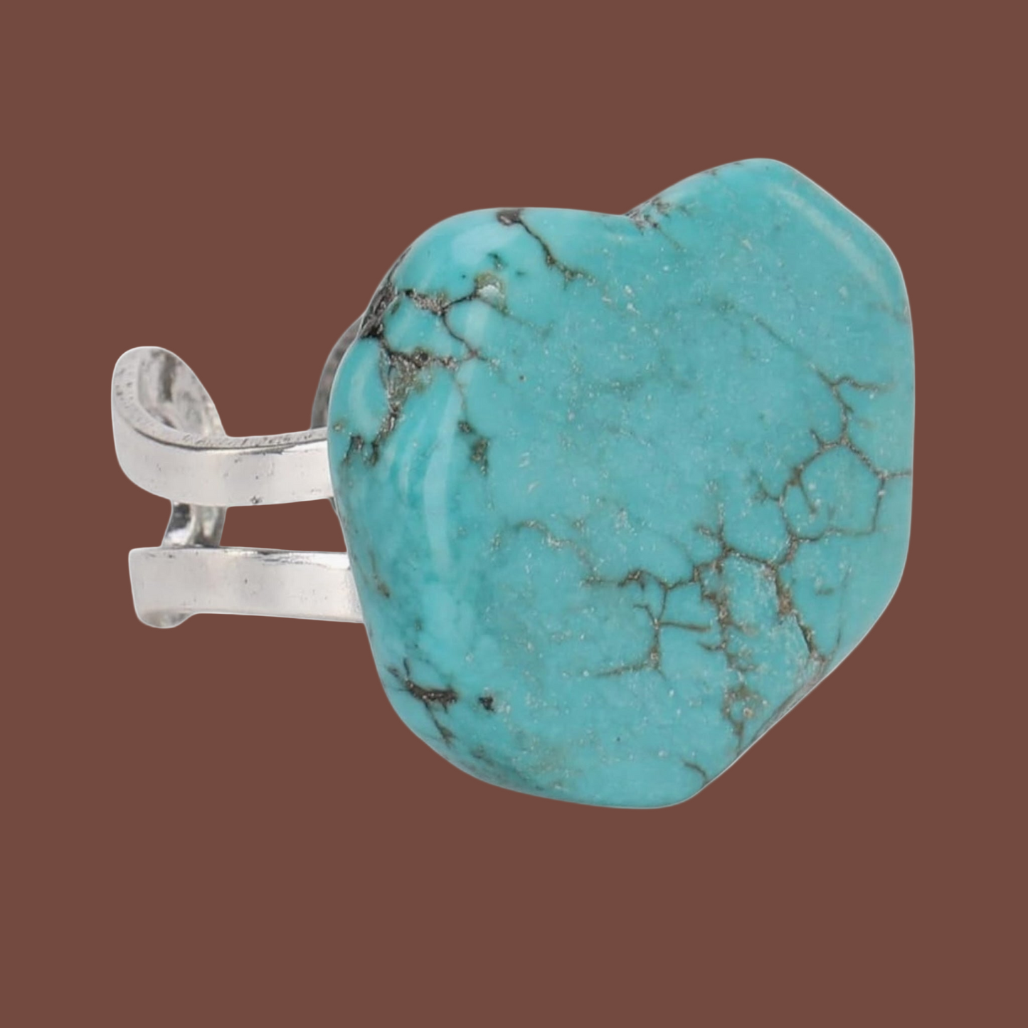 Turquoise Blue Rustic Cuff Ring