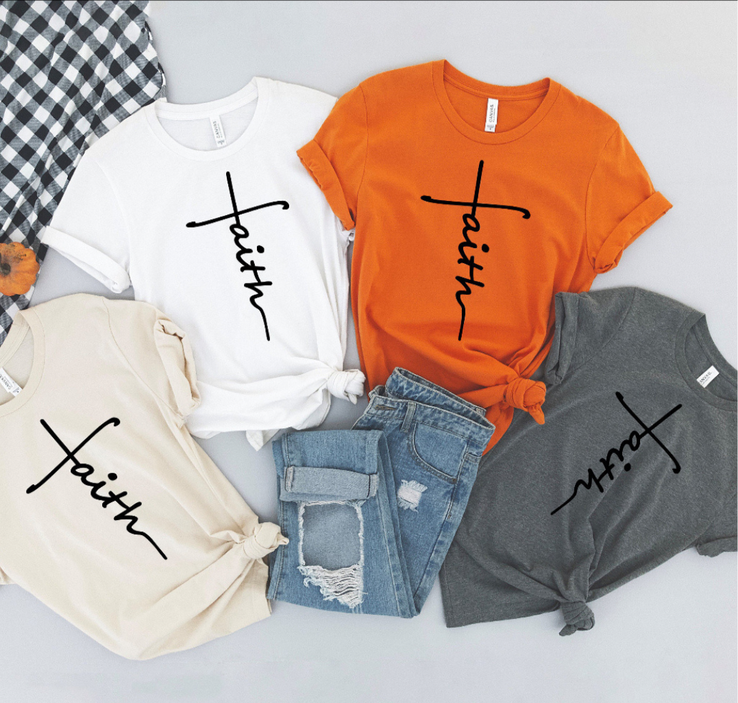 Bold Faith Script Tees