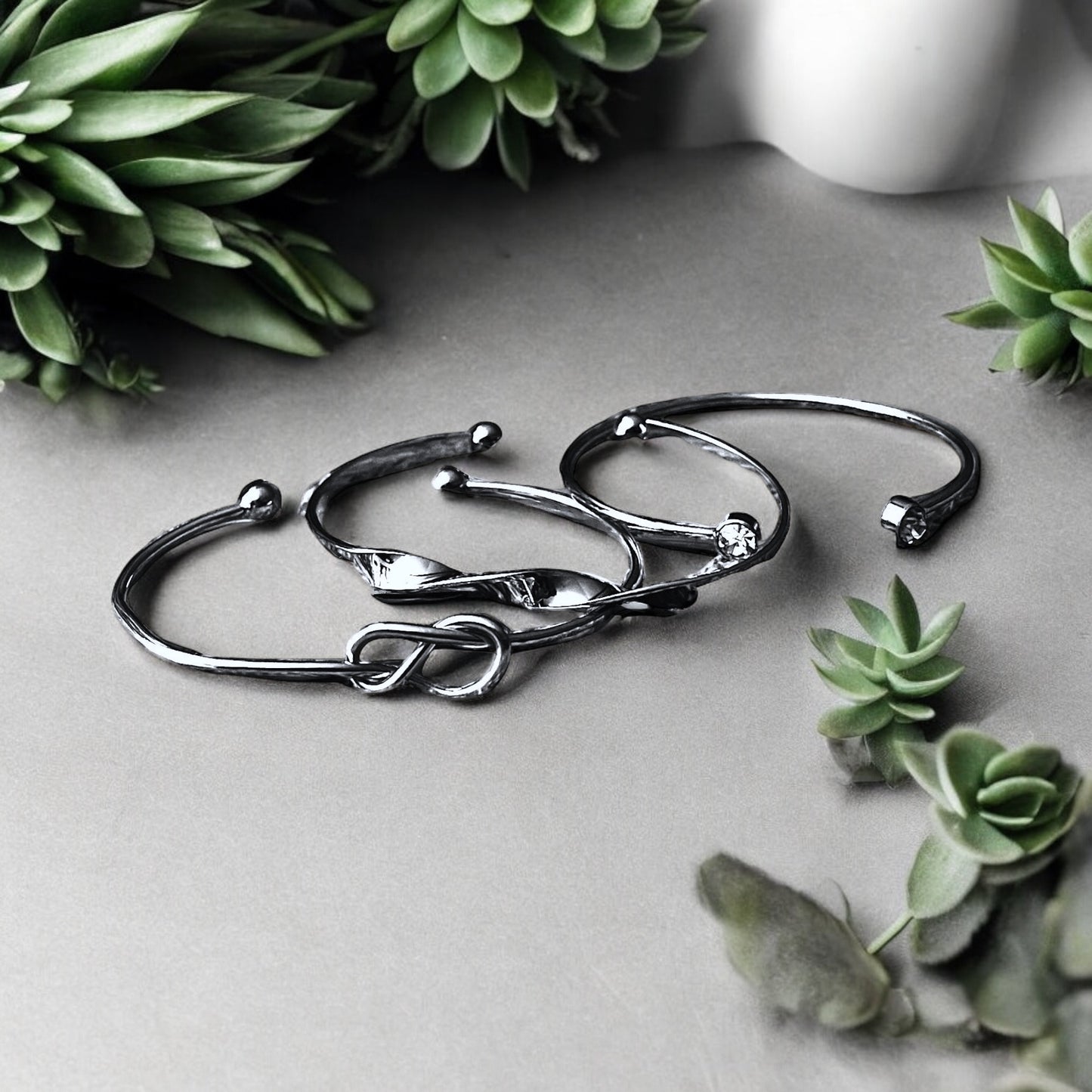 Open Bangle Slim Design Trio