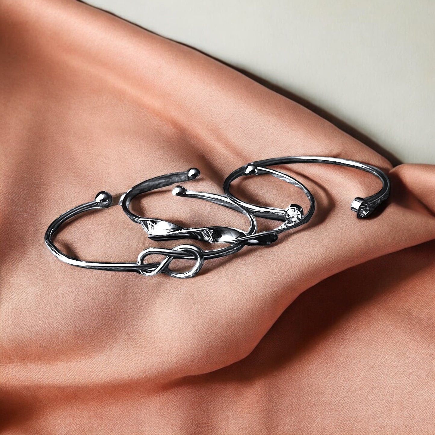 Open Bangle Slim Design Trio