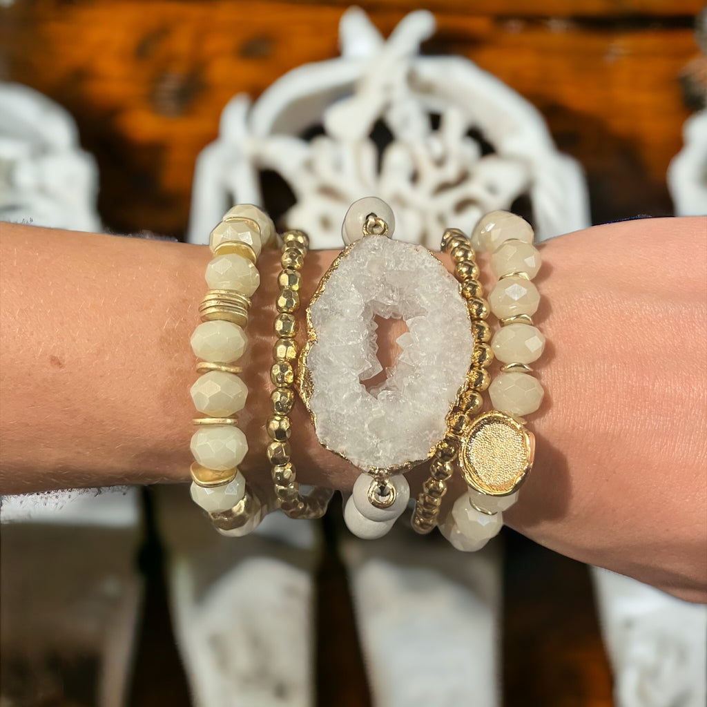 The Vienna Beaded Quartz Stack
