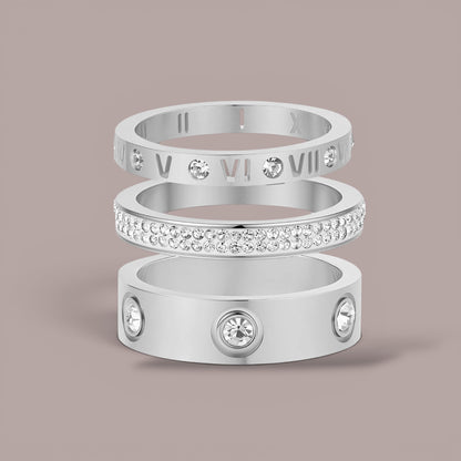 Romans Girl Ring Stack Silver/Gold