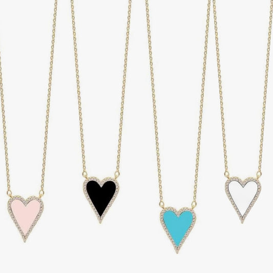Sparkling Pastels Collection Heart Pendants.