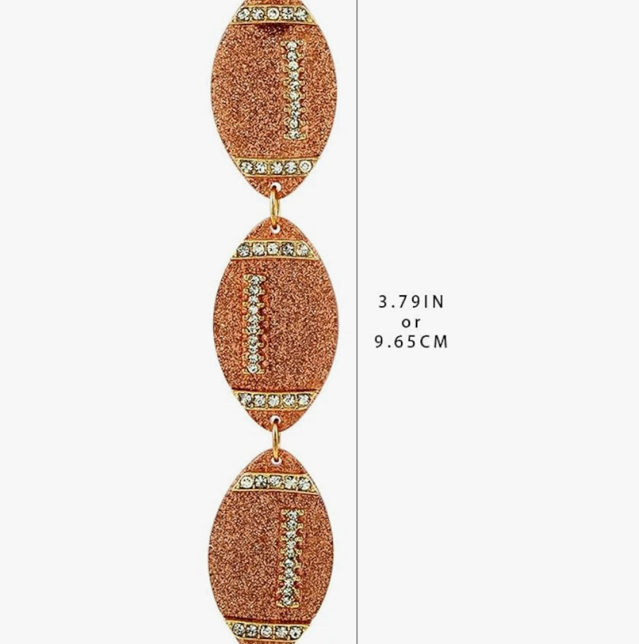 Trio Bling Football Drip Dangle Earrings