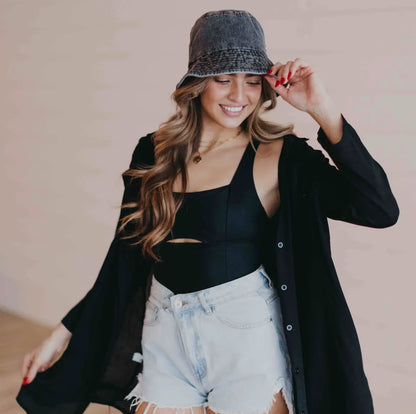Clearwater Bucket Hat in Dark Denim Color