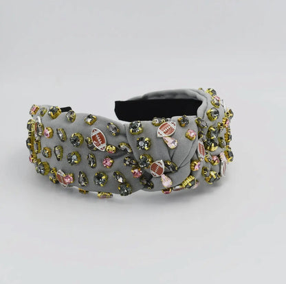 Game Day Blinged out Top Knot Headband