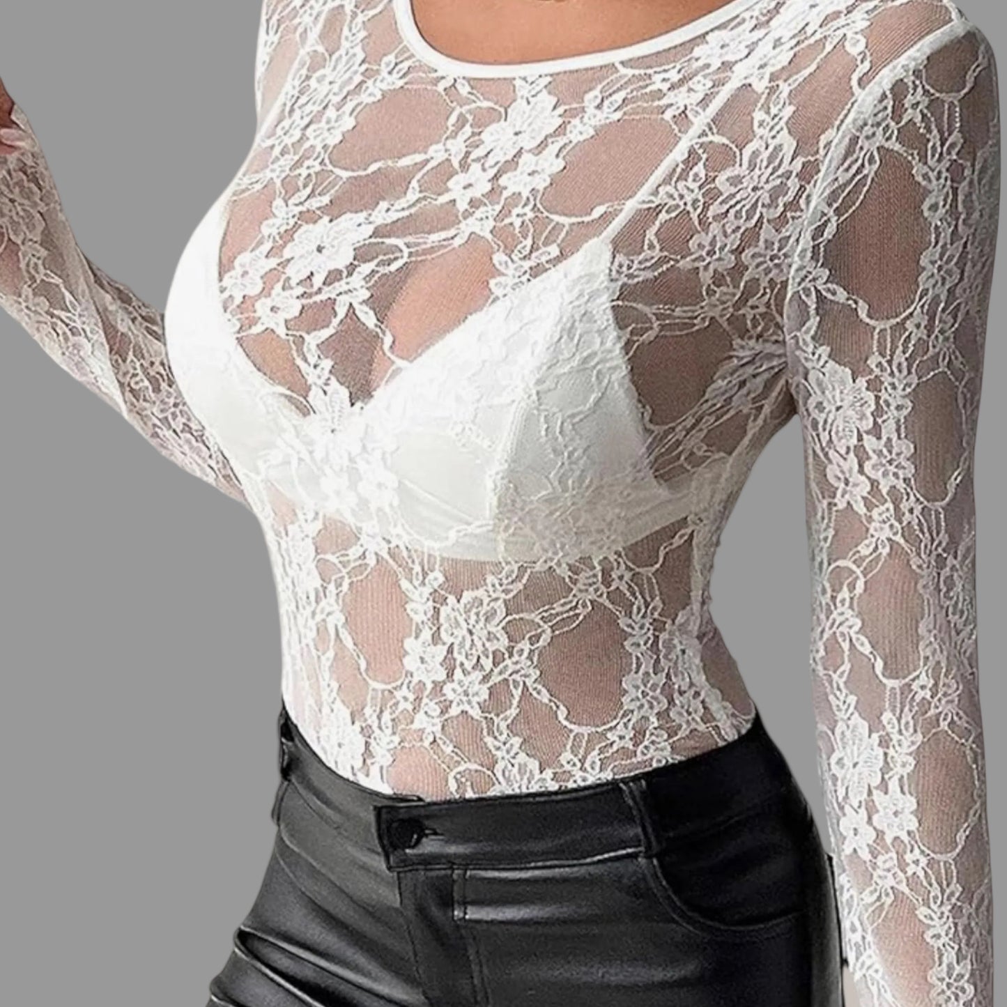 Floral Layering Top Crewneck Style