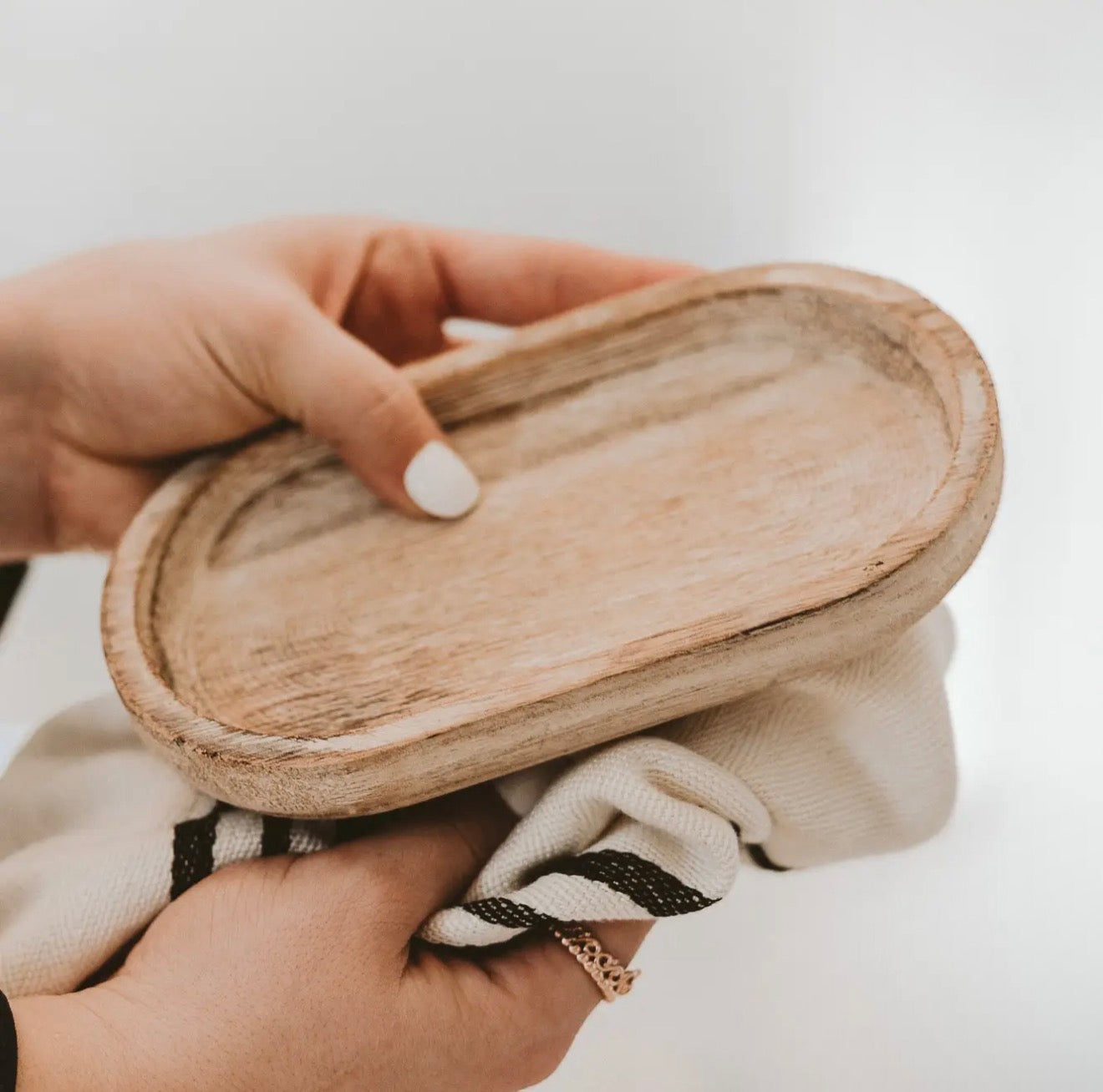 Rustic Wood Beveled Utility Tray