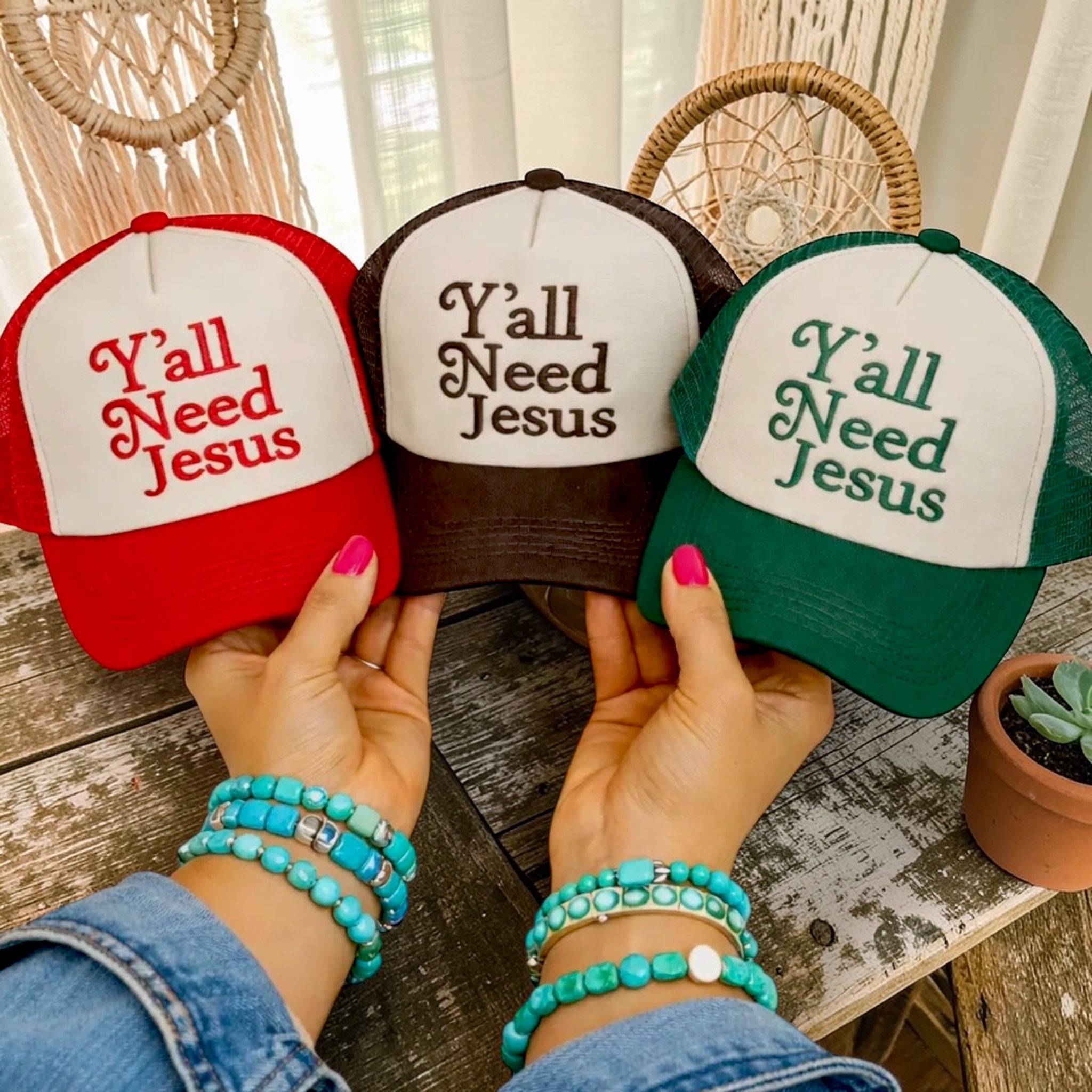 Embroidered Script Trucker Hat