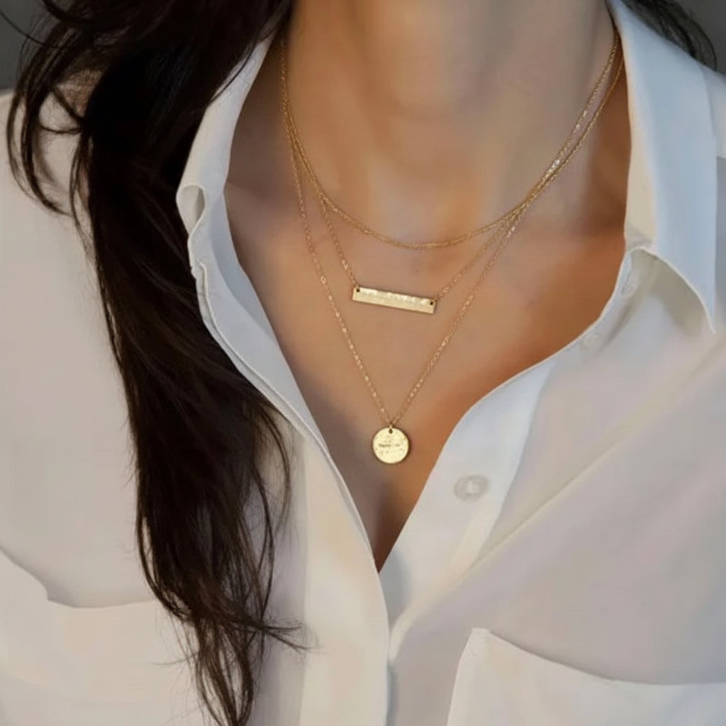 Layered Pendant Charm Necklace