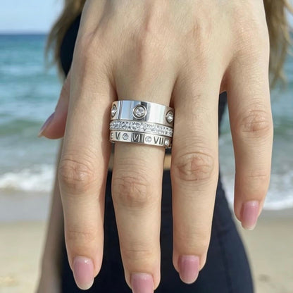 Romans Girl Ring Stack Silver/Gold