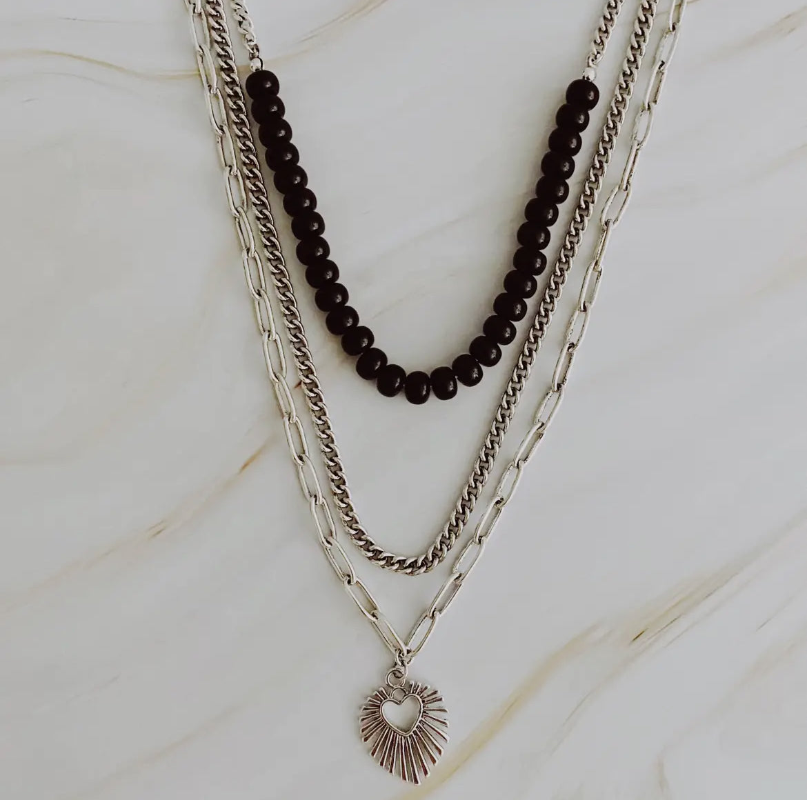 The Chesapeake Single Clasp Heart Pendant Chain.