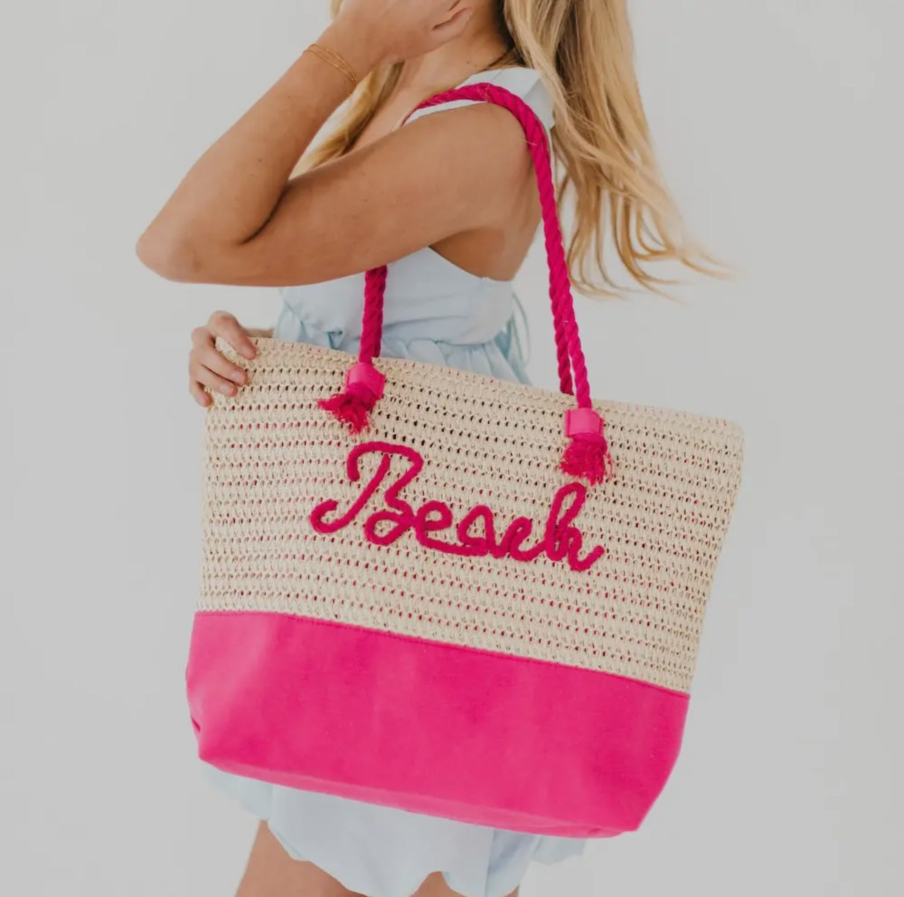 Beach Bum Raffia Tote Bag