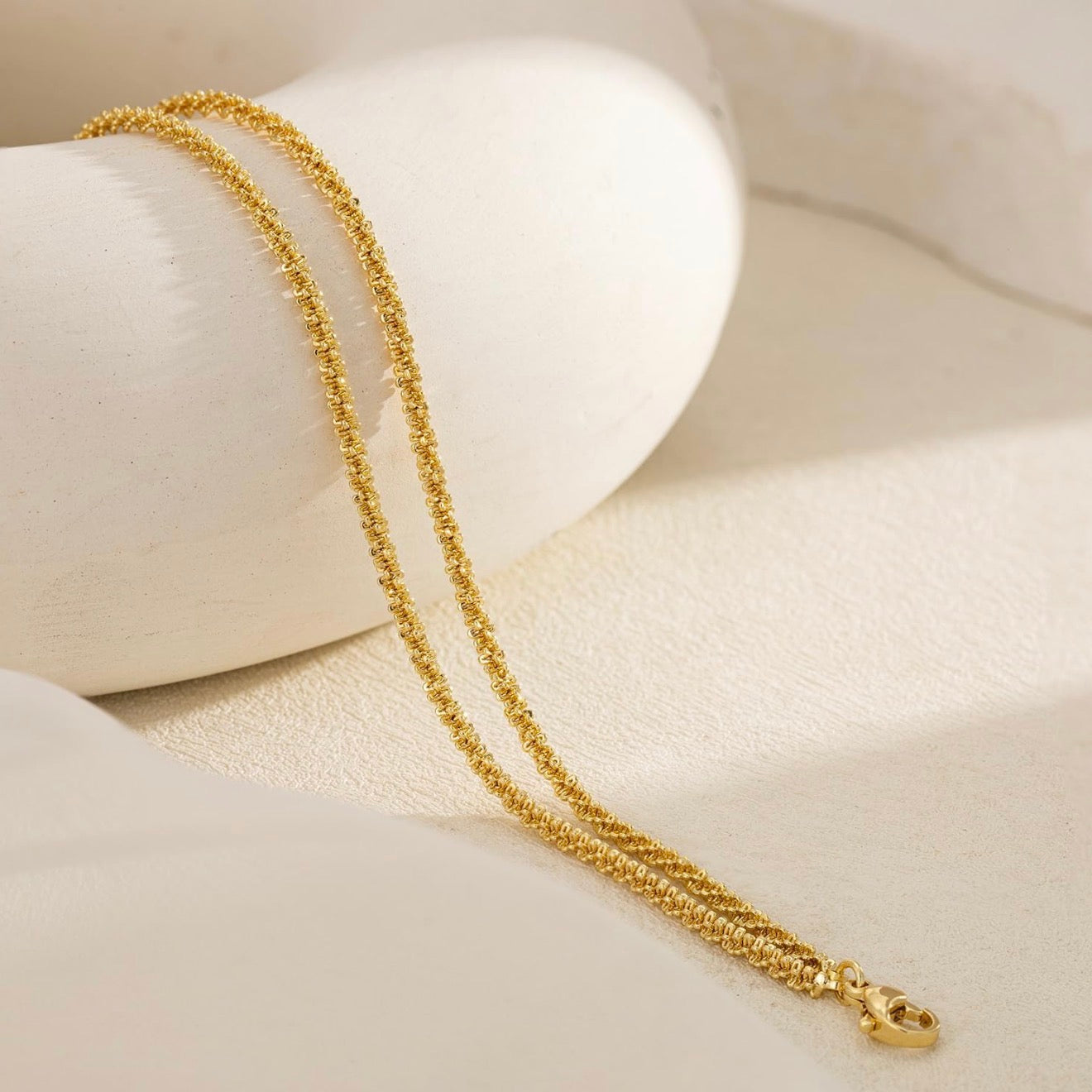 The Double Dip Anklet in Gold