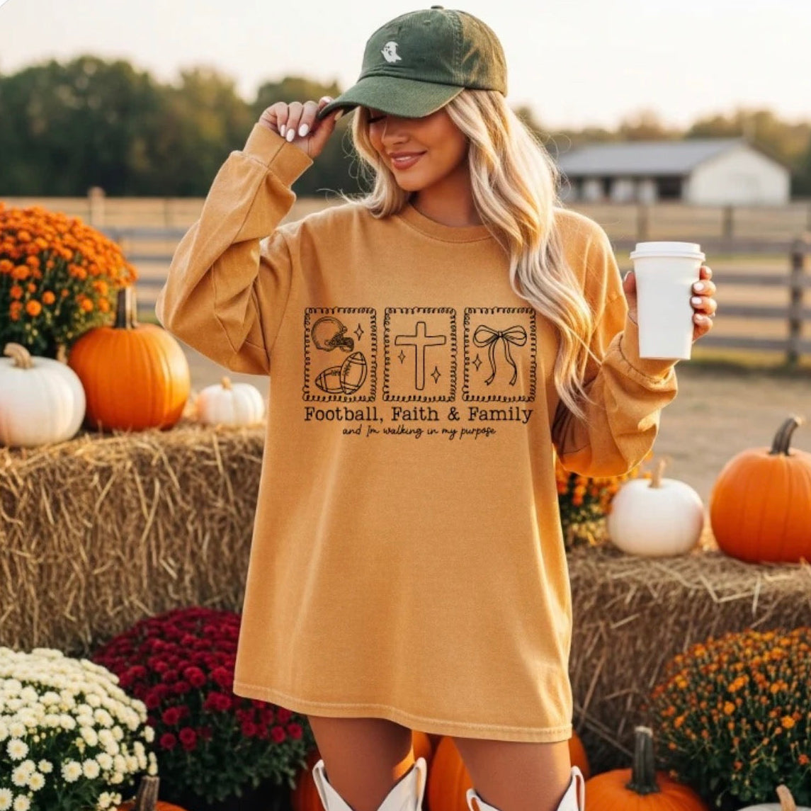 Football. Faith. Family Crew-Tee