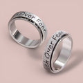 Faith over Fear Sandblasted Sparkle Spinner Rings
