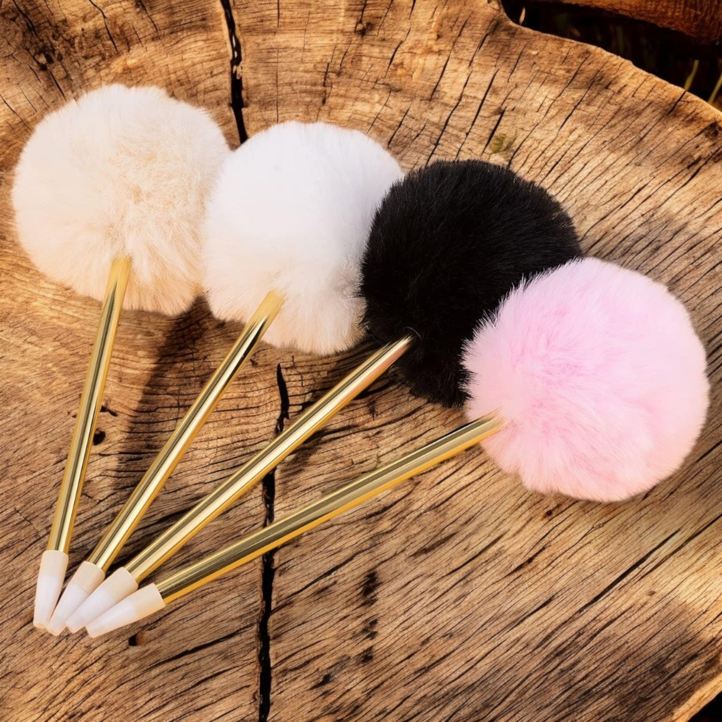 Four Pack Luxe Pom Pom Ball Point Pens