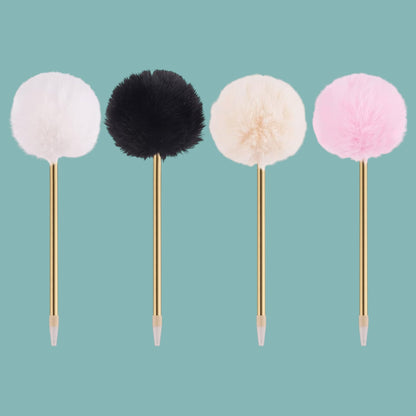 Four Pack Luxe Pom Pom Ball Point Pens