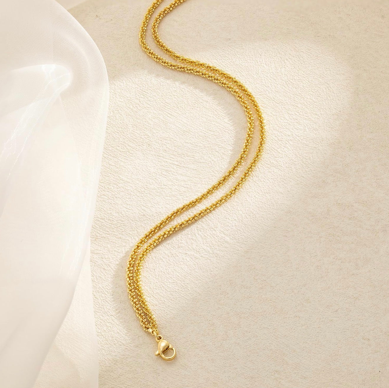 The Double Dip Anklet in Gold