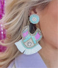 Flamingo Aztec Fringe Dangle