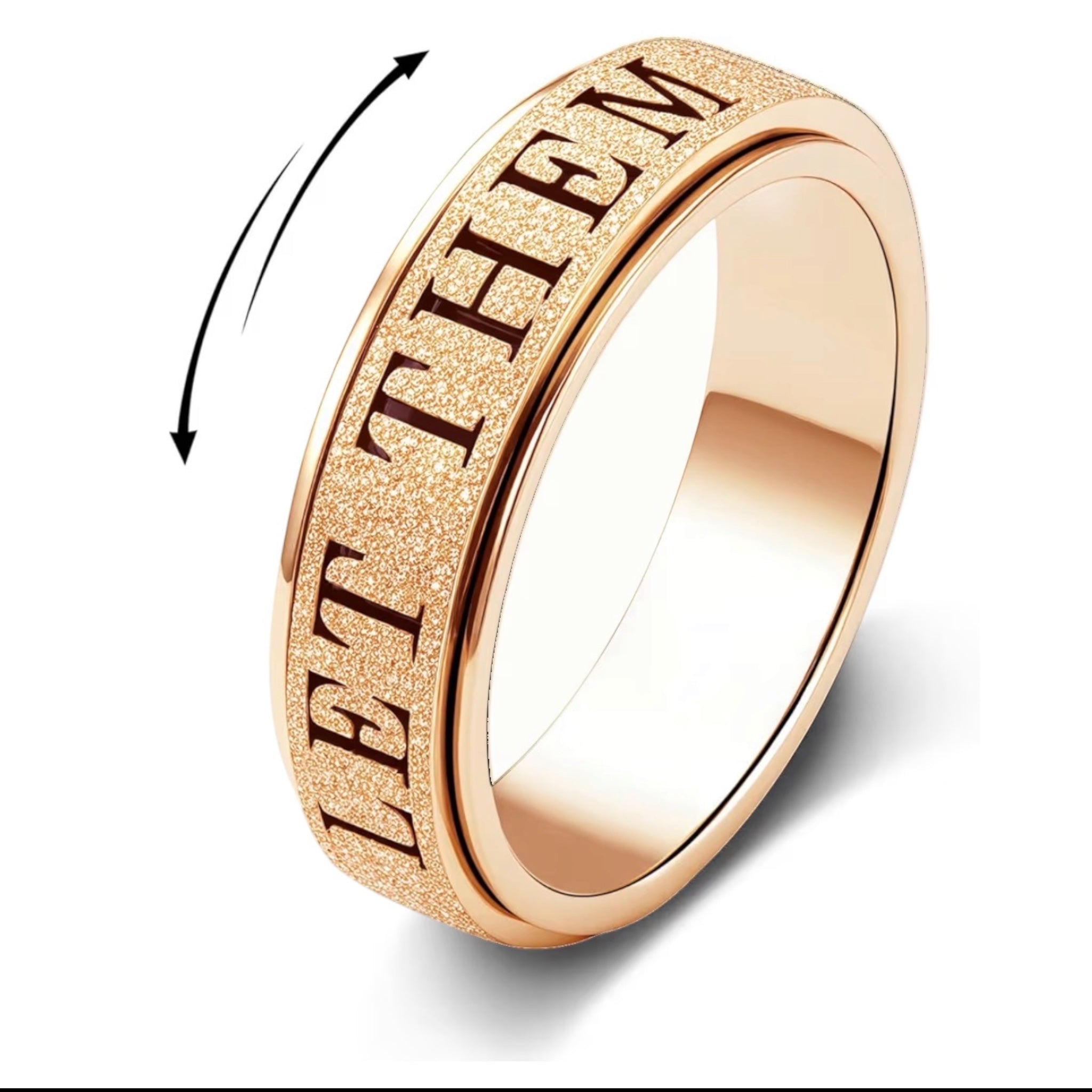 LET THEM Sandblasted Sparkle Spinner Rings