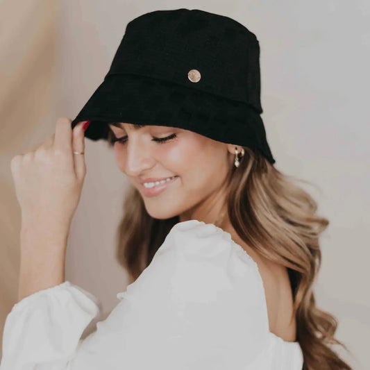 Clearwater Bucket Hat in Checked Black