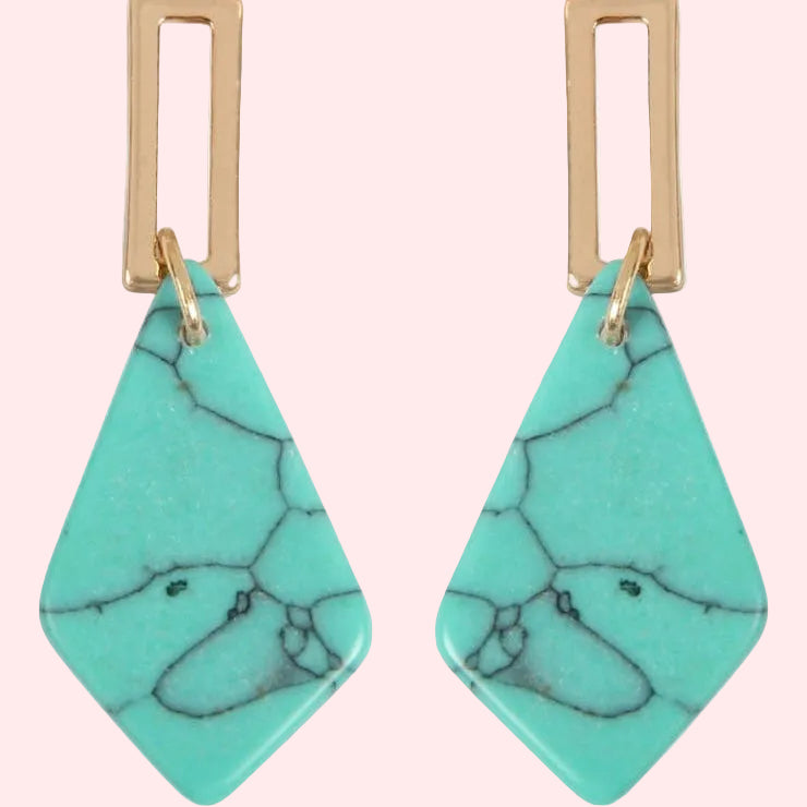 Breakfast at Turquoise Abstract Dangle