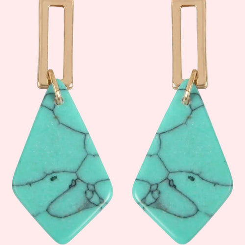 Breakfast at Turquoise Abstract Dangle
