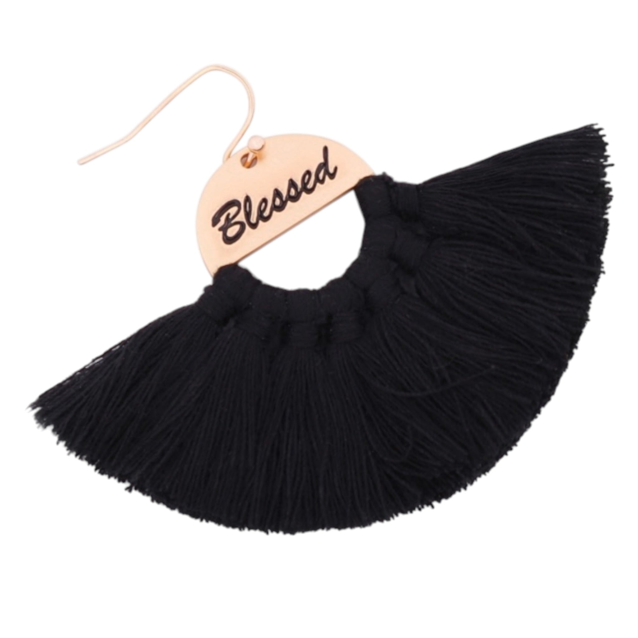 Threaded Fringe Fan Earrings