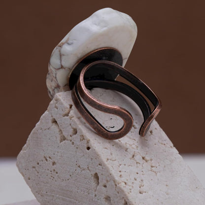 White Turquoise Rustic Cuff Ring