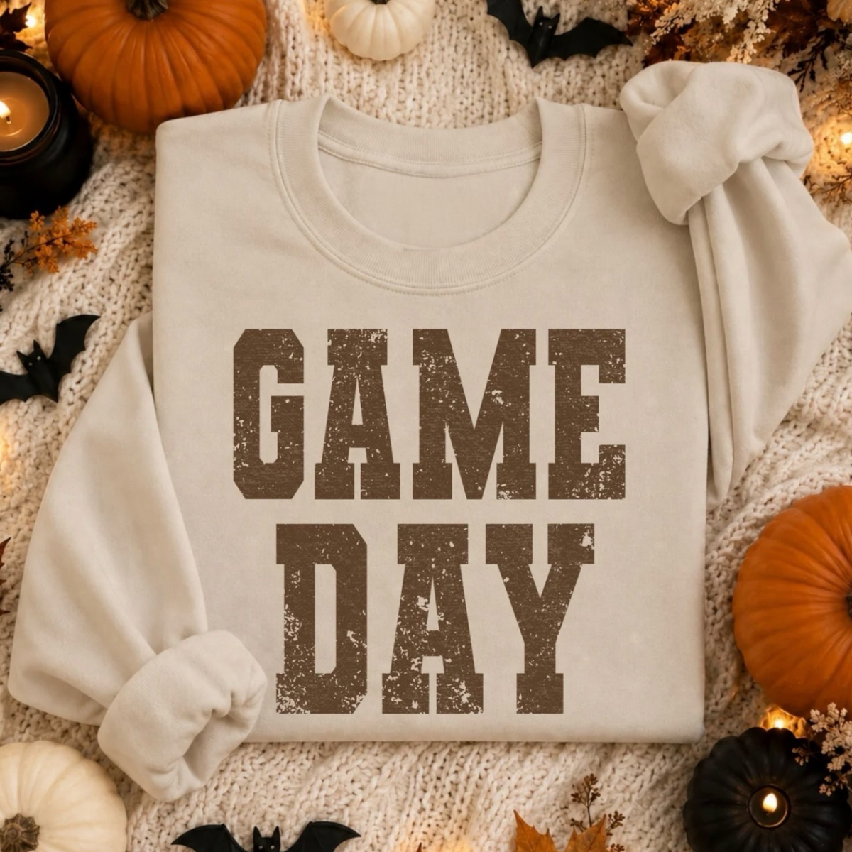 Distressed Cozy Game Day Crewneck