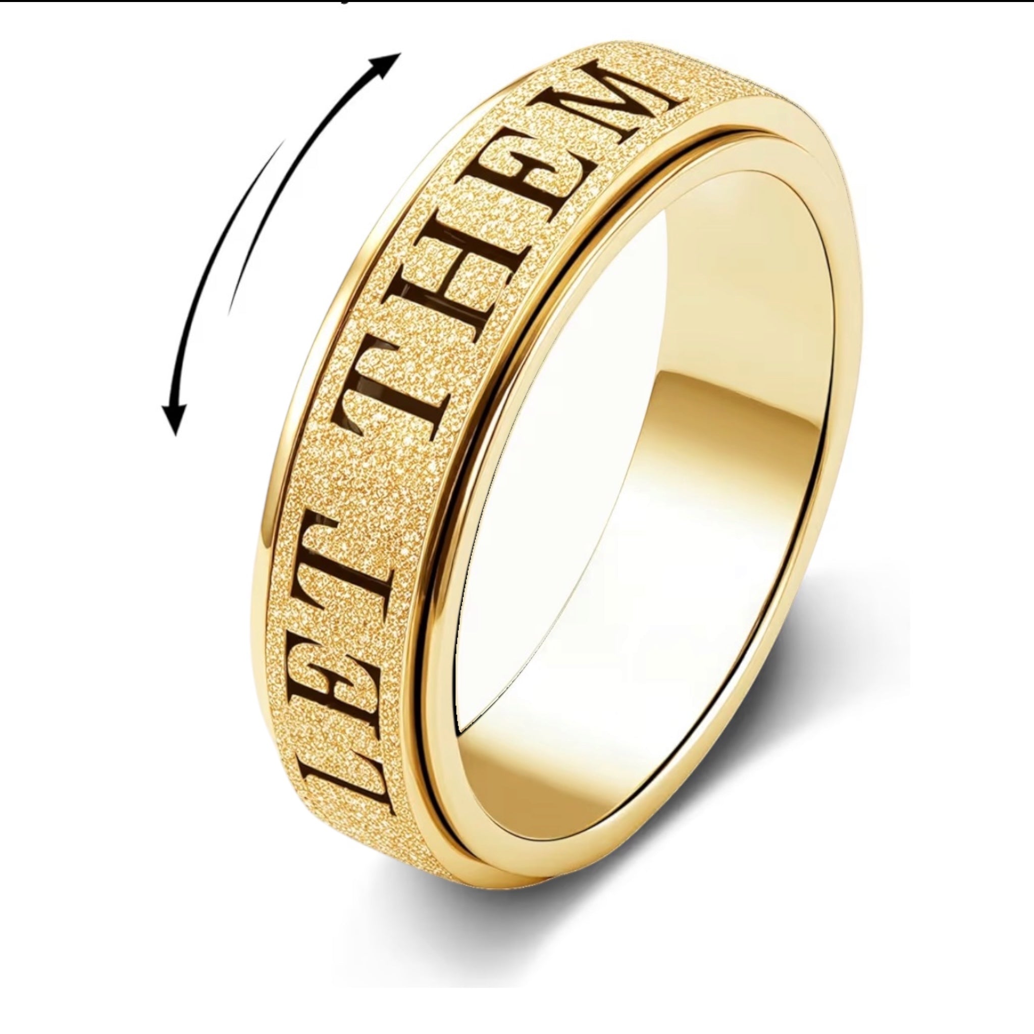 LET THEM Sandblasted Sparkle Spinner Rings