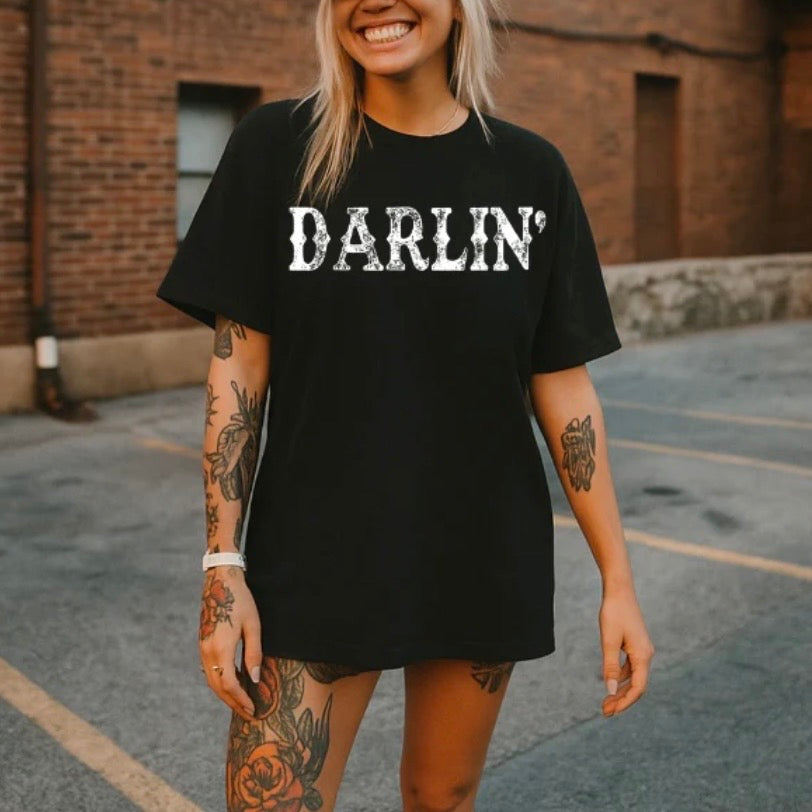 Darlin’ Stamped Font Tee