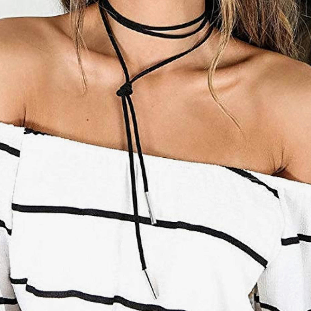 Wrap around Suede Shoelace Choker