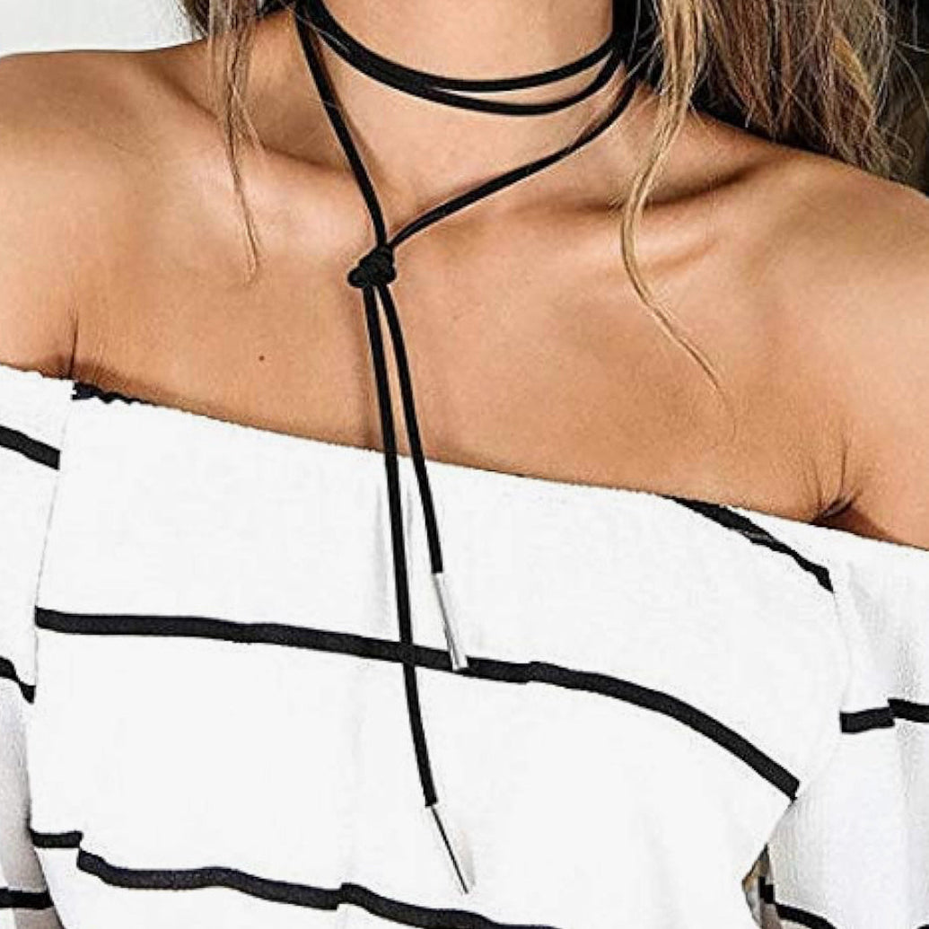 Wrap around Suede Shoelace Choker