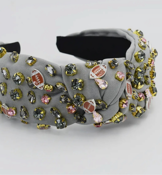 Game Day Blinged out Top Knot Headband