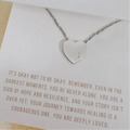 Semicolon Heart Charm Necklace