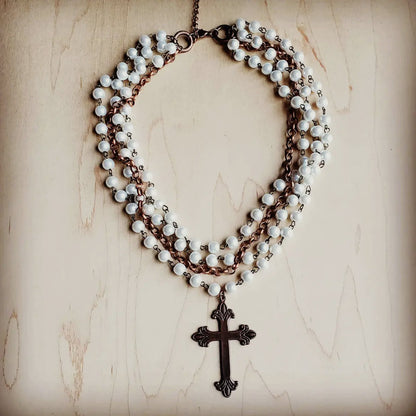 Handmade Multi-strand Rustic Cross Pendant