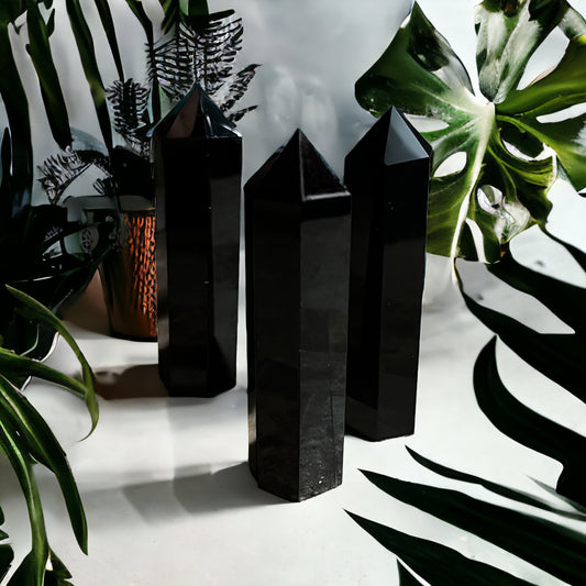 Black Obsidian Crystal Tower