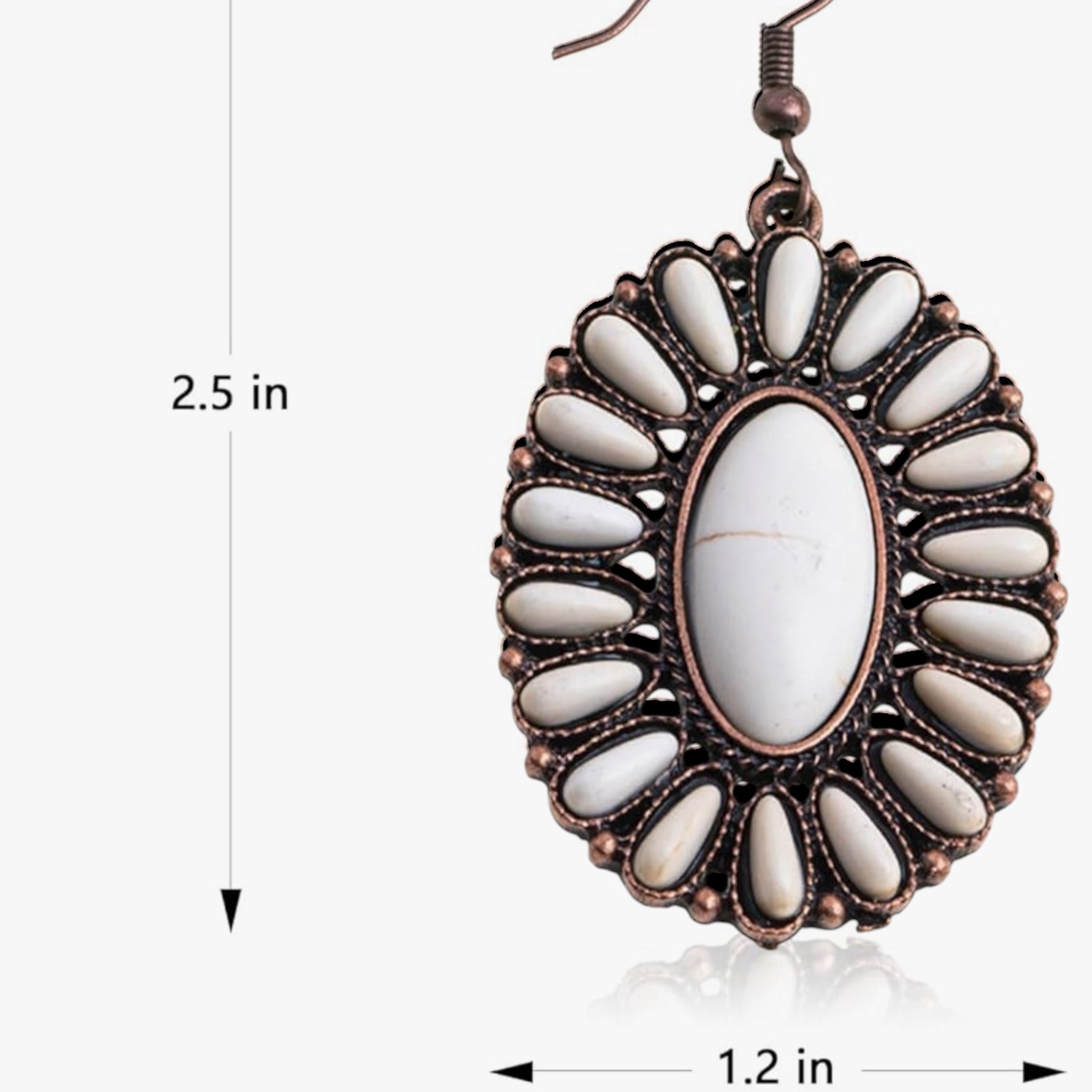 White Turquoise Concho Dangle