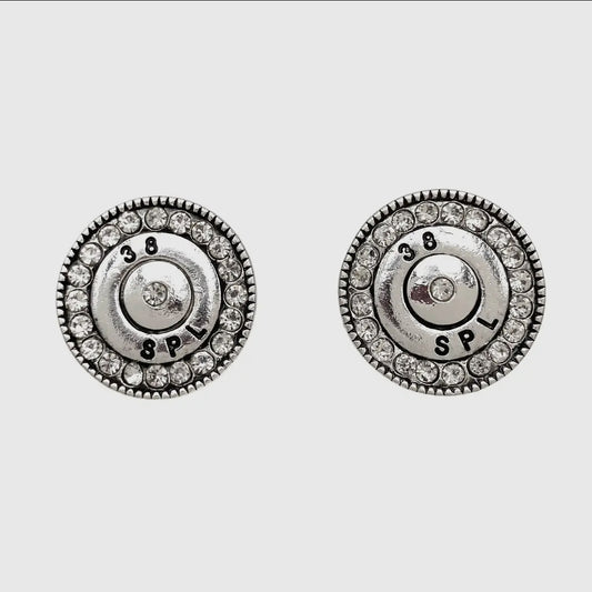 38 SPL Shell Style Glam Stud Earrings